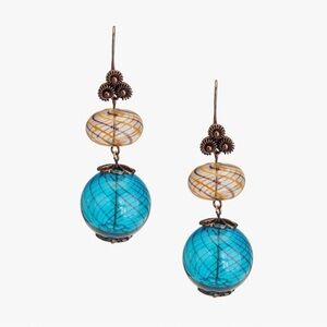 Zara Glass Earrings Limited Edition Blue